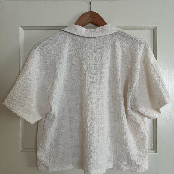 Madewell Crinkle-Knit Button-Front Top - Picture 3 of 4